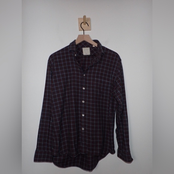 Billy Reid Standard Cut Plaid Button Up Shirt Size M - Picture 1 of 9